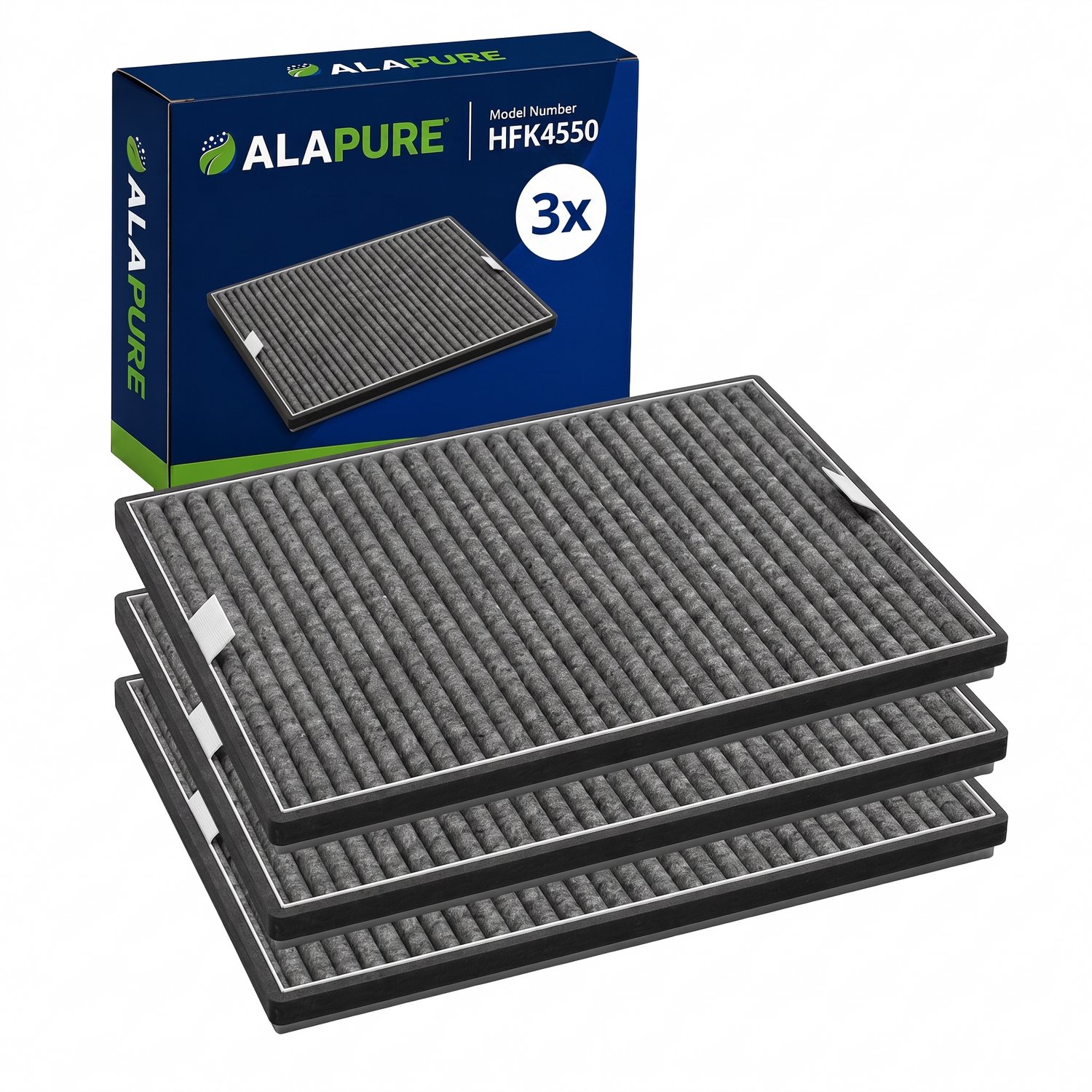 3x Alapure 4550 Compatibel met Miele Koolstoffilter D12-P / DUMF12
