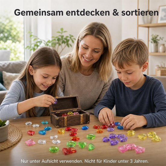 300 stuks edelstenen voor kinderen, kleurrijke acryl glitterstenen — afbeelding 5