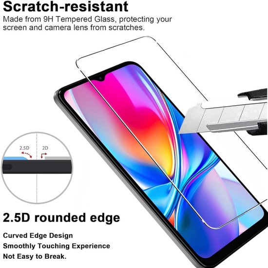 2 stuks gehard glas compatibel met Oukitel C2/Oukitel C3/Oukitel C5/C1 Plus/DOOGEE Note 56/56 Pro/56 Plus schermbeschermer schokbestendig anti-kras — afbeelding 5