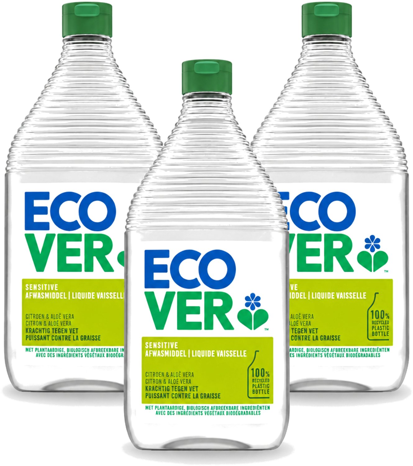 3 x Ecover - Afwasmiddel - Citroen & Aloë Vera - 950 ml - Voordeelverpakking - 3 stuks