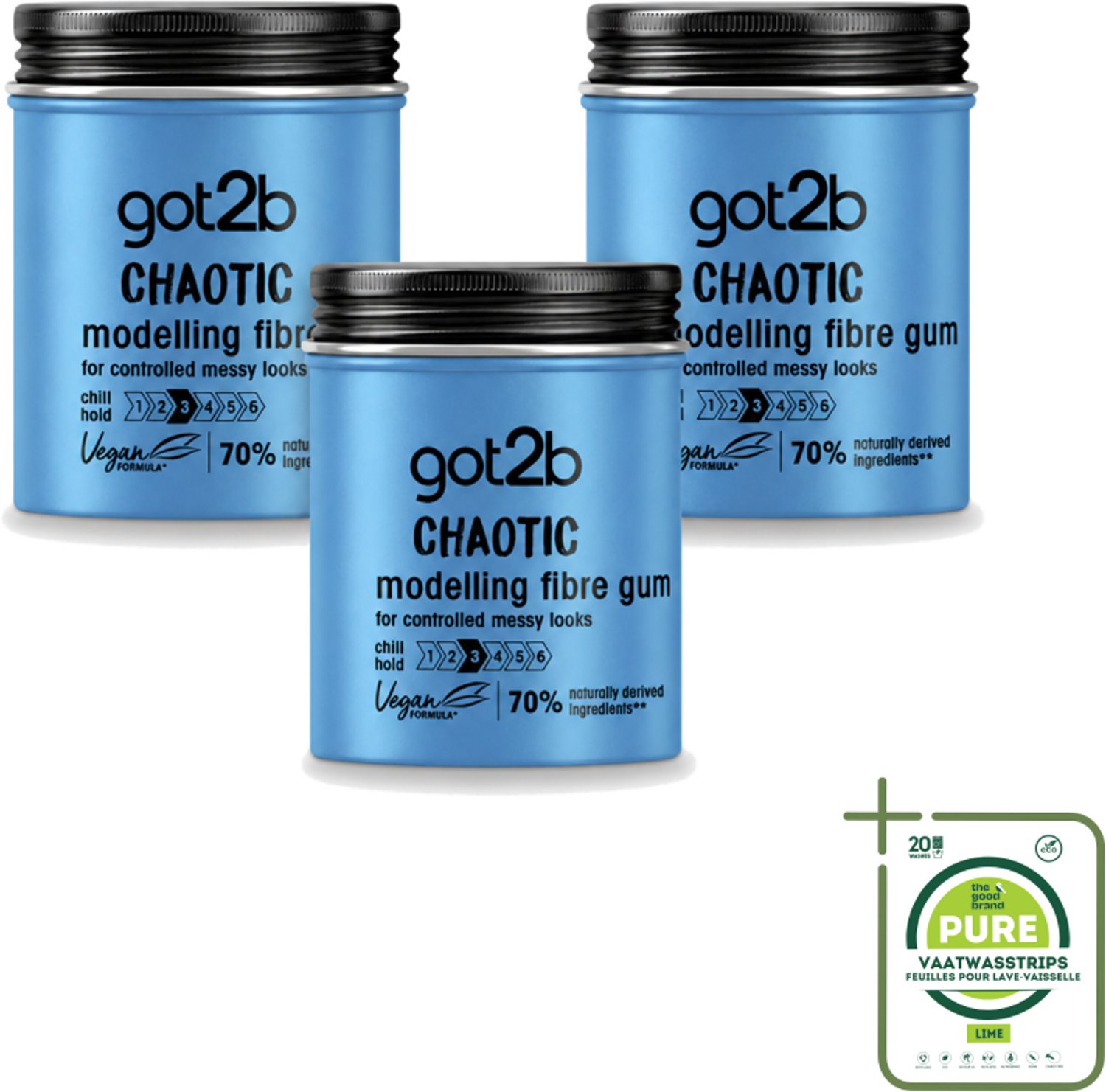3 x Got2B - Wax - Warhoofd - 100 ml - Grootverpakking - Haarstyling - Warrig Haar - Chaotisch Haar - Wax Voor Haar - Medium Hold