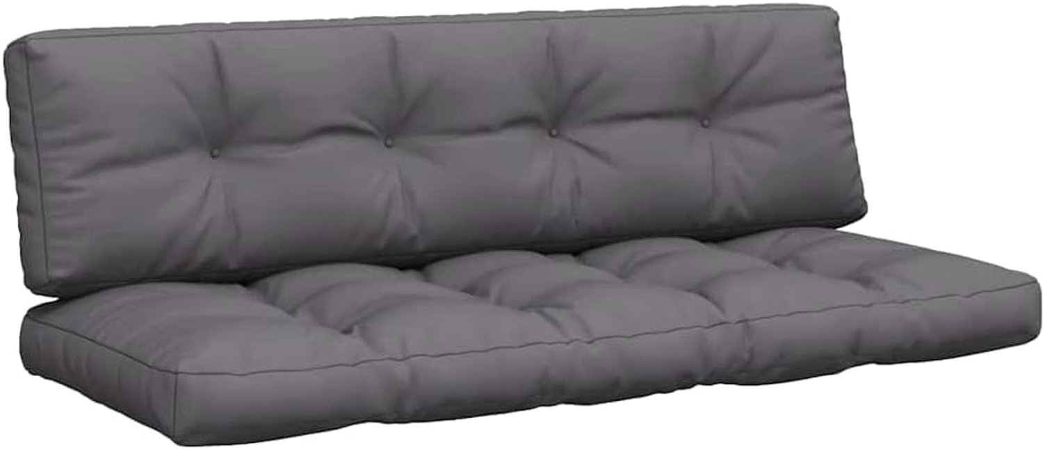 Palletkussens 2-delig. Antraciet van polyester met holle vezelvulling, waterdicht zitkussen voor palletmeubels, tuin en binnen, onderhoudsvriendelijk en vormvast
