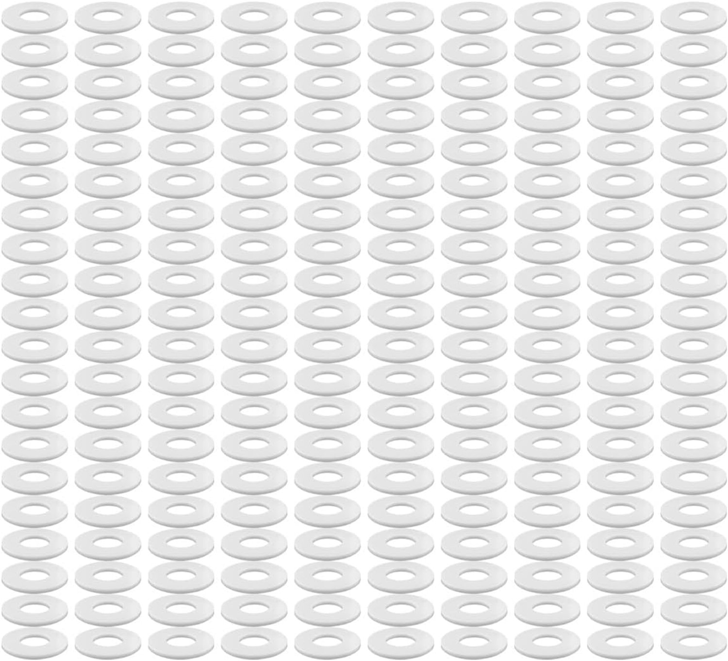 200PCS Witte Nylon Vlakke Wasmachines 4mm ID 8mm OD