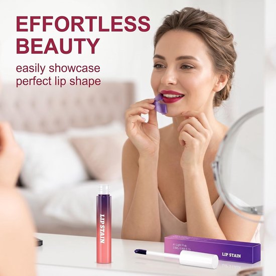 Set van 3 Peel Off Lip Stain Lippenstift om te verwijderen in Light Pink, Cool Rose & Hot Pink, waterdichte liptint, langdurige lipgloss voor dames — afbeelding 4