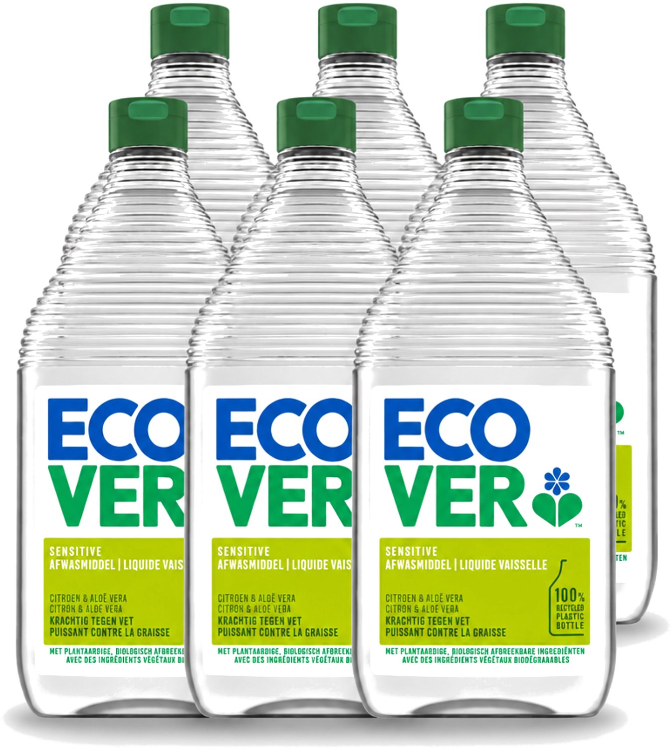 6 x Ecover - Afwasmiddel - Citroen & Aloë Vera - 950 ml - Voordeelverpakking - 6 stuks