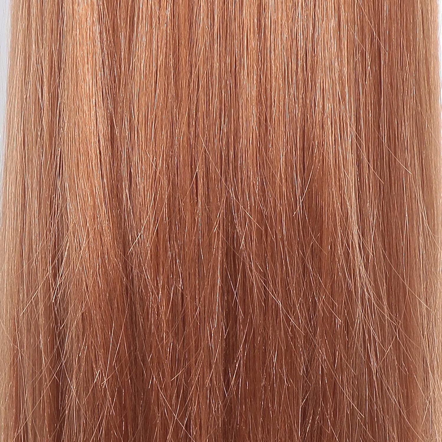 Cosmetologie Poppenhoofd met Dik Bruin Haar, Kapperstrainingshoofd voor Knippen en Vlechten, Inclusief Tafelklemstandaard