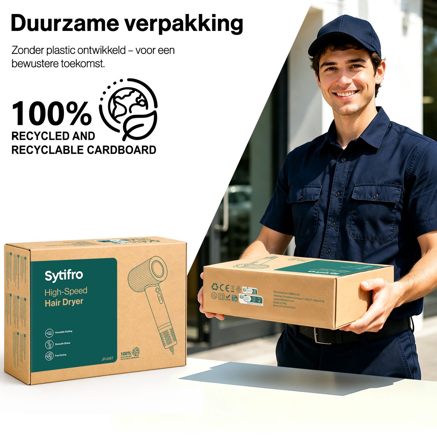 Sytifro Ionische Föhn met Diffuser, 32 mm Krulopzetstuk & Stylingmondstuk – Haardroger 1600W voor Drogen, Krullen & Stylen– Cadeau voor Kerst & Verjaardag – Grijs thumbnail 6