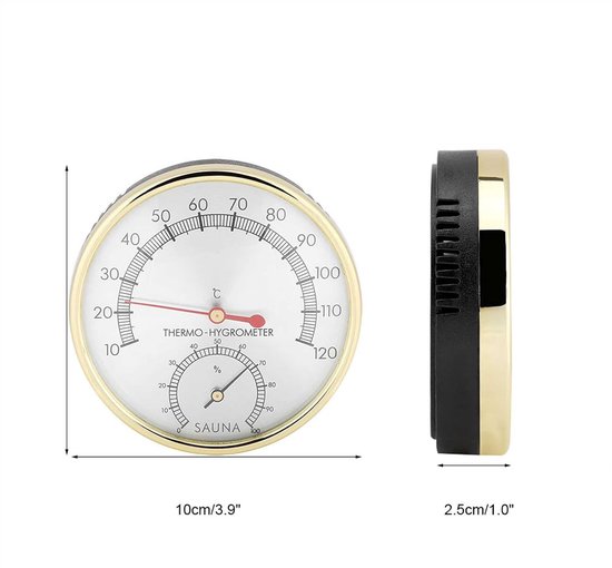 lyrlody Sauna Ruimte Thermometer Hygrometer 10 Tot 120 C 0 Tot 100 RH — afbeelding 2