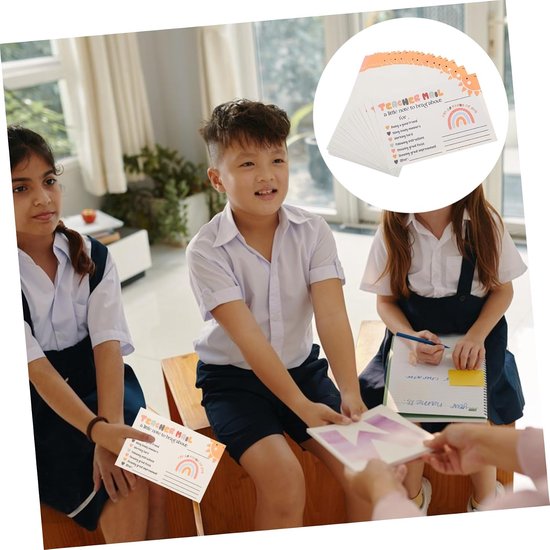 50stuks Regenboog Motivatiekaarten Voor Leraren Positieve Postkaarten Voor Ouders Klascroom Incentives Voor Kleuterschool Basisonderwijs — afbeelding 2