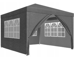 Stevig Tuinpaviljoen 3x3m - Waterdicht & Inclusief Zijwanden
