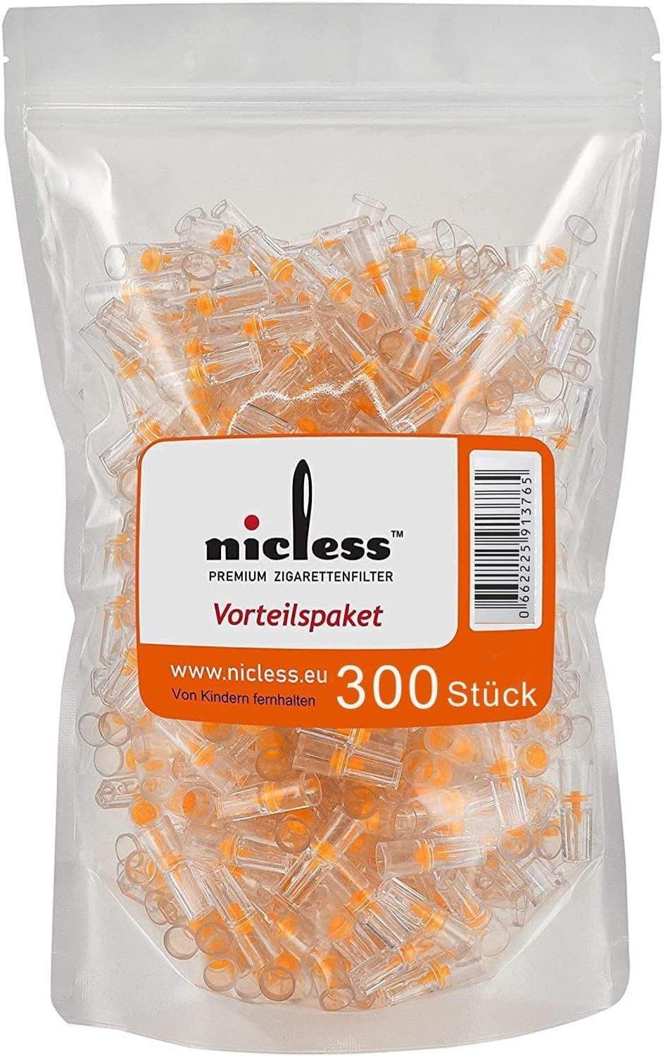 Premium Cigarette Filters 8 mm – 300 Pieces – Plastic Mouthpieces with Microfilter & Activated Carbon – Accessory for Hand Rolled and Ready-to-Use Cig