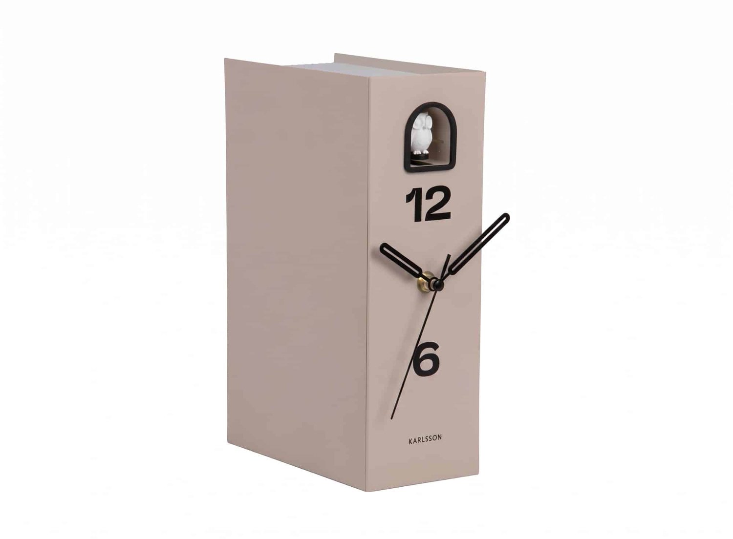 Karlsson Tafelklok Book Owl - Warmgrijs - 17.4x9.5x25cm - Scandinavisch