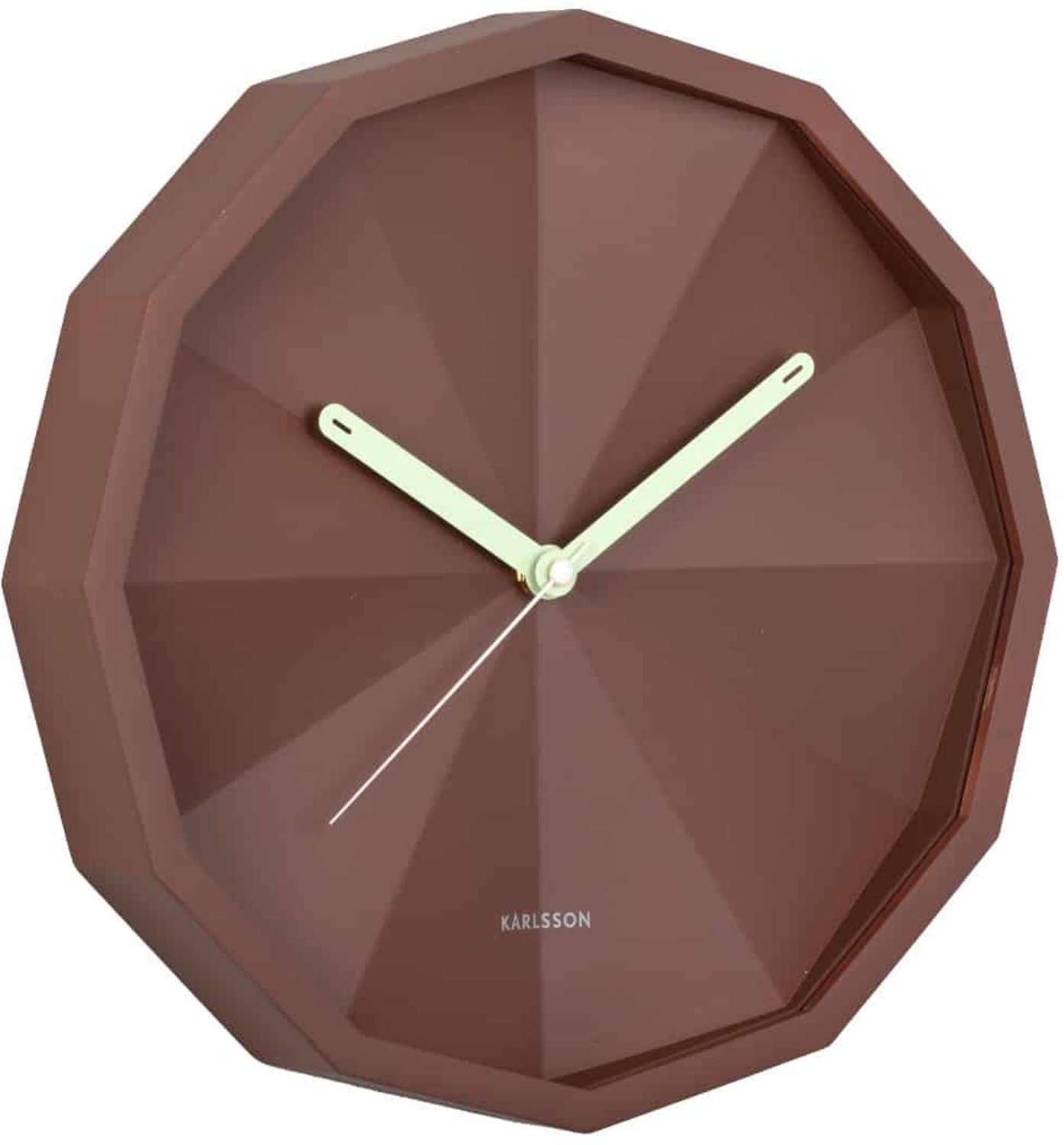 Karlsson Wandklok Firenze - Chocoladebruin - 30.6x30.6x4.5cm - Wandklok Scandinavisch