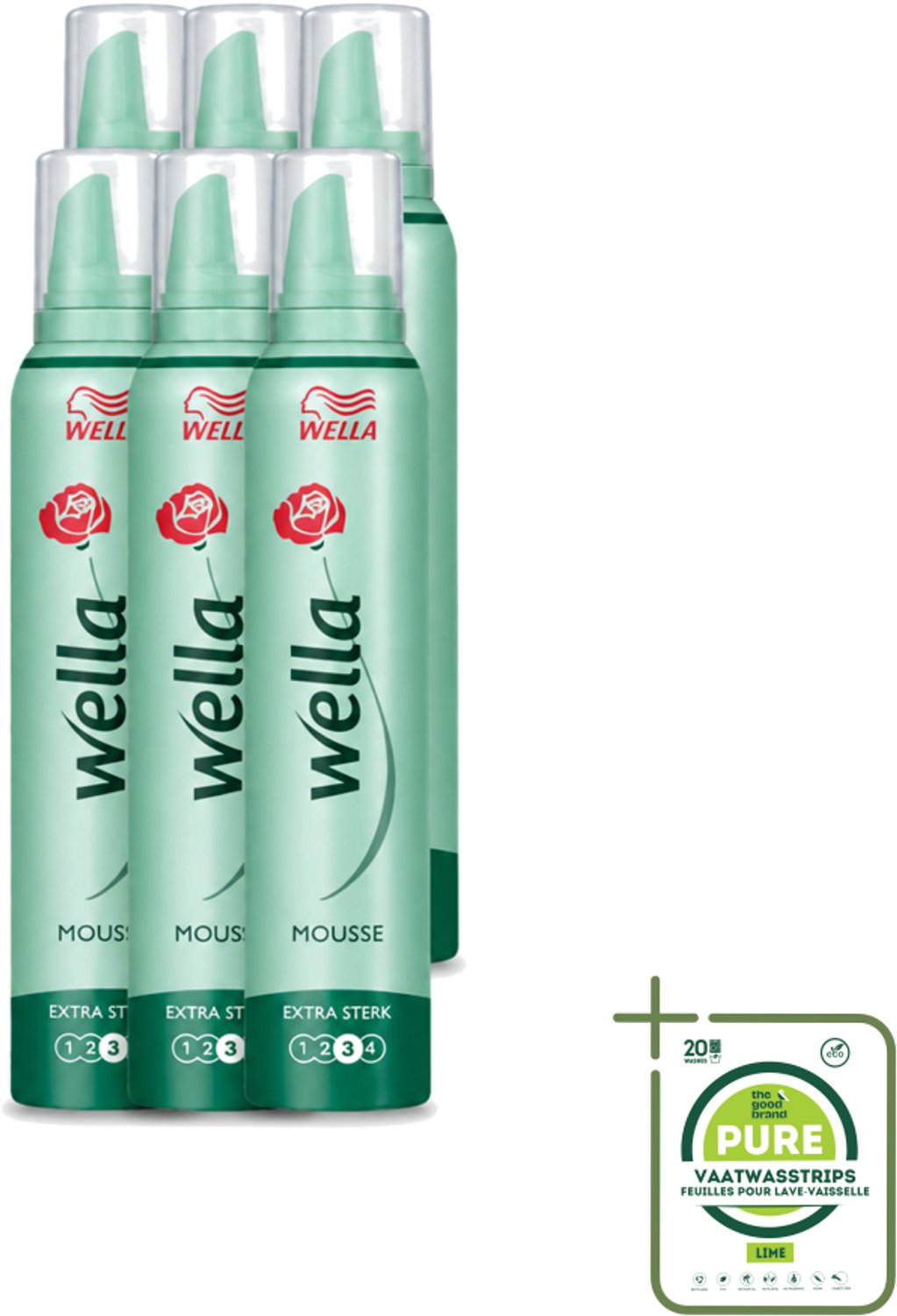 6 x Wella Forte Mousse Extra Strong - Haarmousse - Ultra Sterke Versteviging - Flexibel en Soepel - 200 ml - Grootverpakking - Haarmousse - Haarversteviging - UV Bescherming - Haar Fixatie - Haar Controle