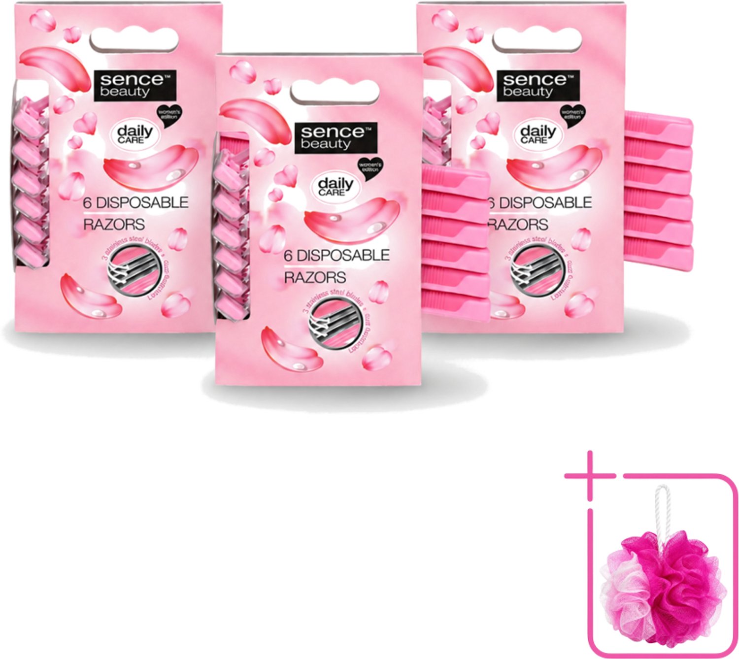 3 x Sence – Wegwerpscheermes – Glad Scheren – Comfort Grip – 6 Wegwerpscheermes - Bulkverpakking - Scheermesje - Scheermes