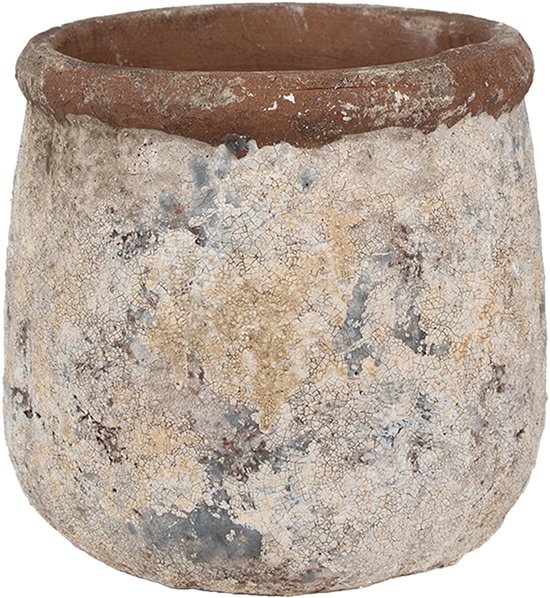 Clayre & Eef Bloempot Ø 18×17 cm Beige Terracotta