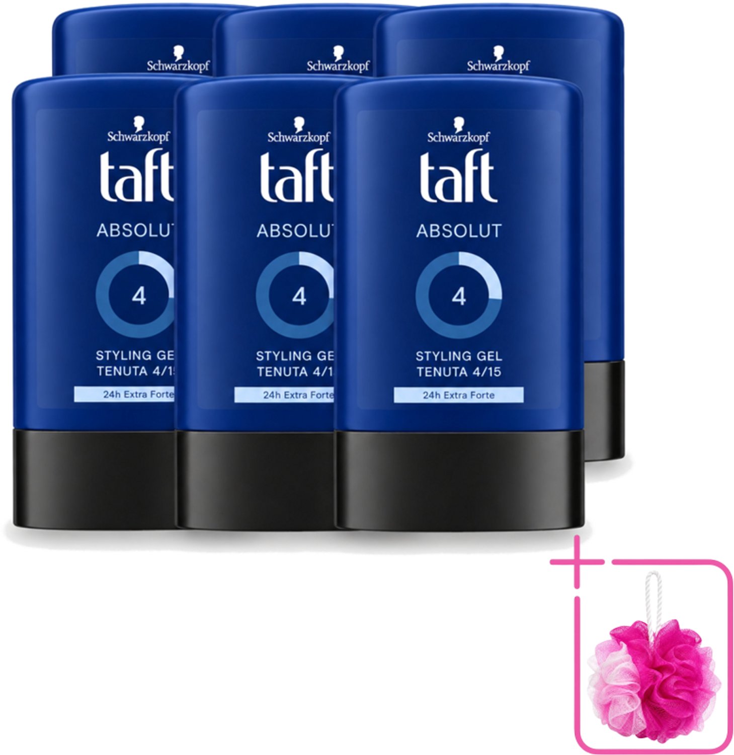 6 x Schwarzkopf - Taft - Absolut Haargel - Mannen - Langdurige Hold - 300 ml - Bulkverpakking - Haargel mannen - Langdurige fixatie