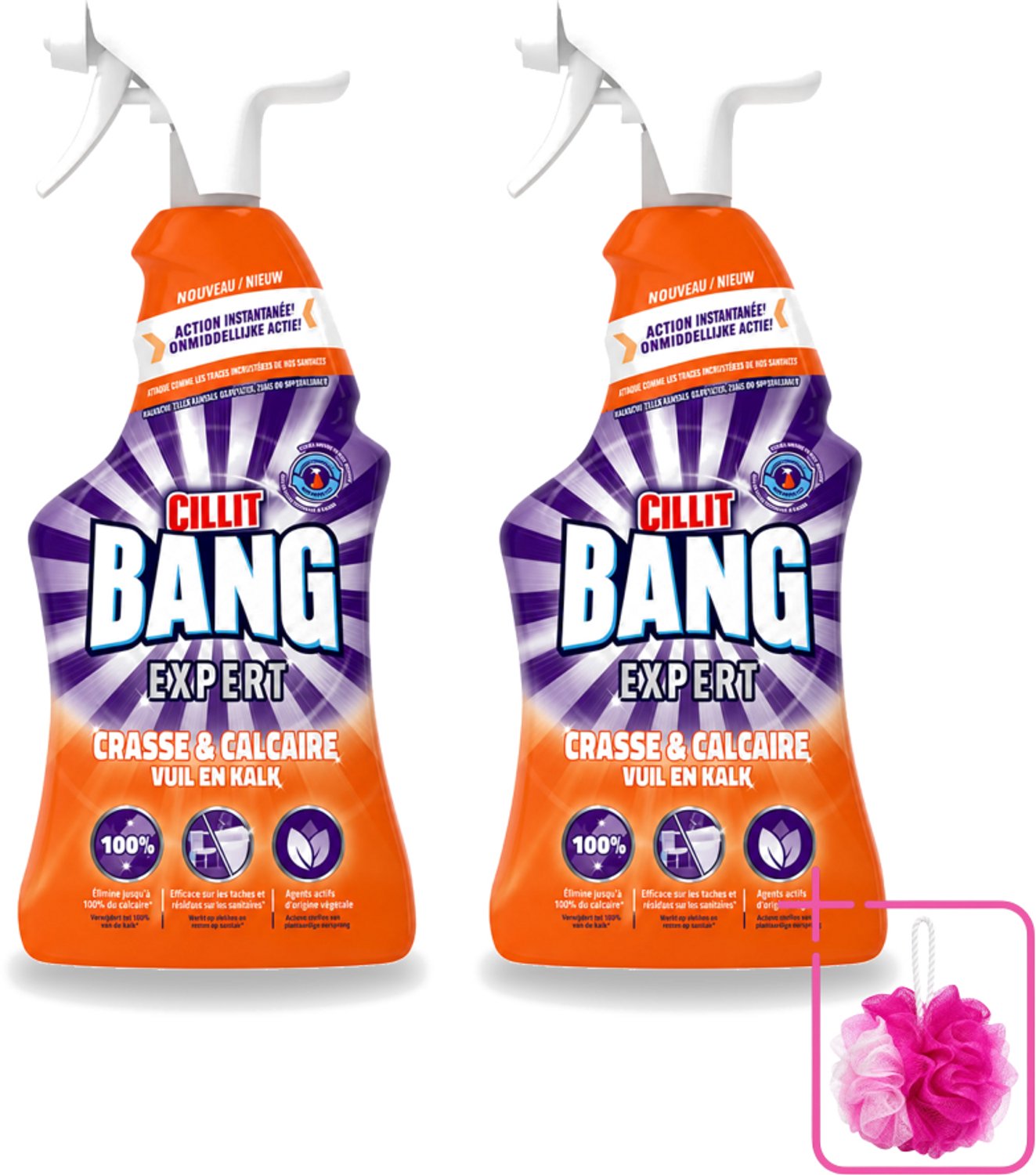 2 x Cillit Bang - Lime & Grime Spray - Verwijdert Vuil en Kalk - 750 ml - Bulkverpakking - Schoonmaken - Douchemop - Reinigen