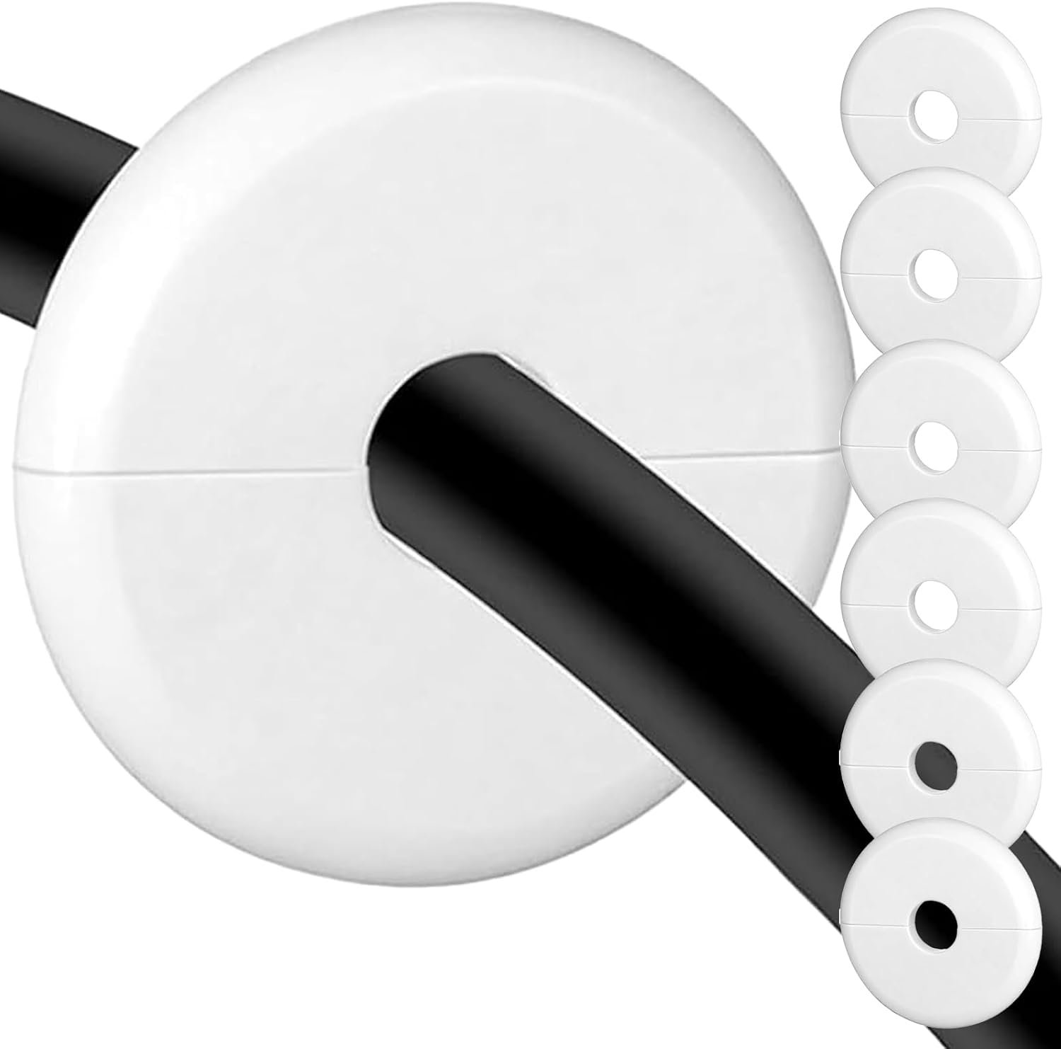 6 stuks witte muurkabelgathoezen, kunststof splitkabeldoorvoertules voor muurgaten, decoratieve hoezen voor - ShopVlot