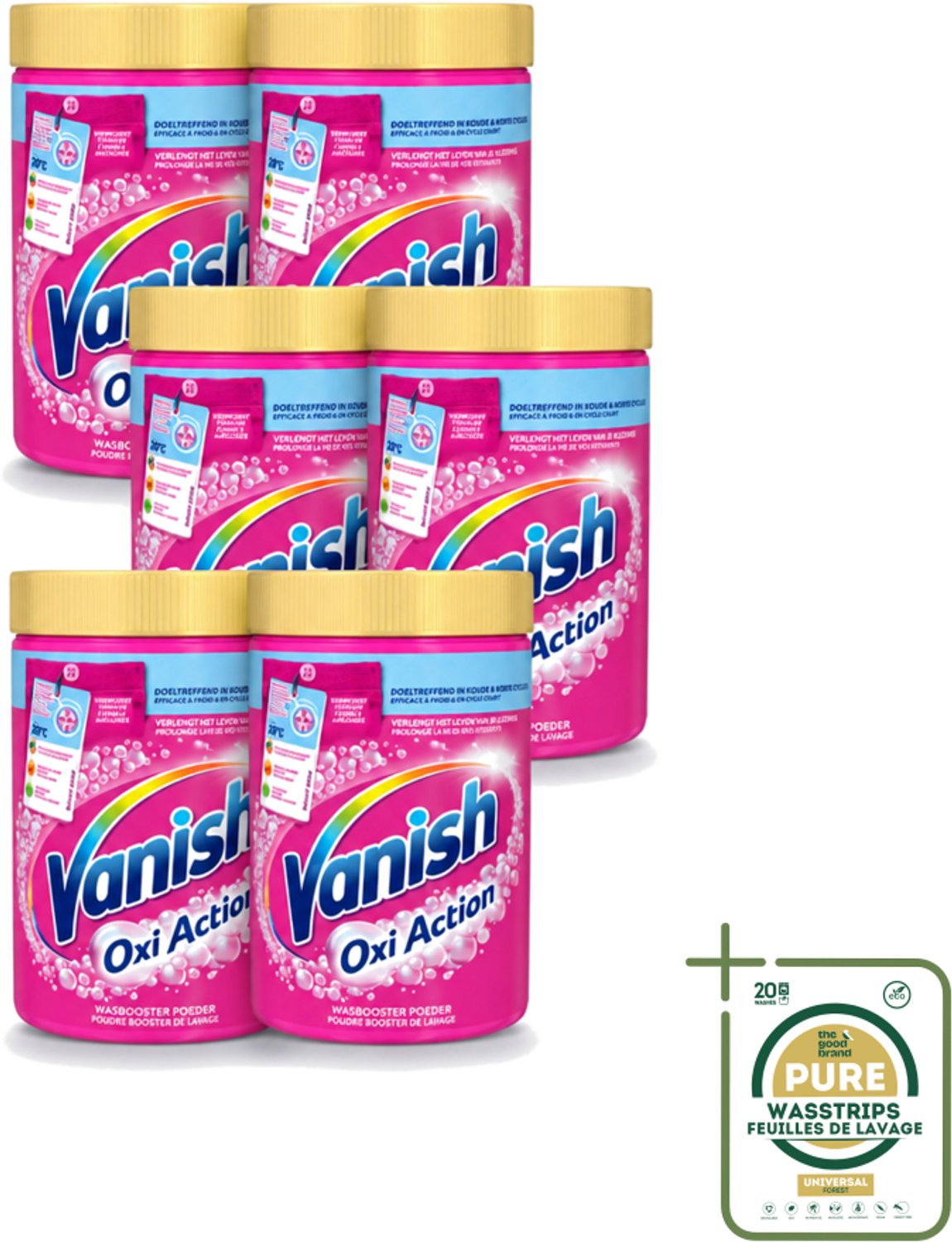 6 x Vanish – Wasbooster Poeder – Oxi Action Gekleurde & Witte Was – 710 g - Wasstrips - Wasbooster Poeder - Vlekverwijderaar - Bleekvrije Was - Zuurstofwas - Vlekverwijdering