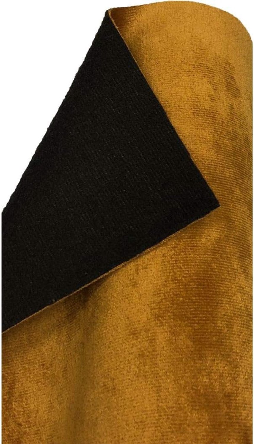 A-Express Effen zachte pluche fluwelen stof bekleding dressmaking gordijn blind kussen velours materiaal - mosterd goud 5 meter 500 cm x 145 cm