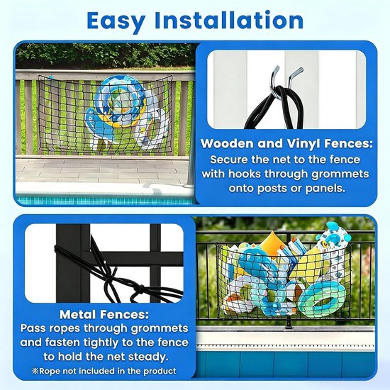 Pool Toy Organizer, Netto Heavy Duty, Elastisch gaas — afbeelding 5