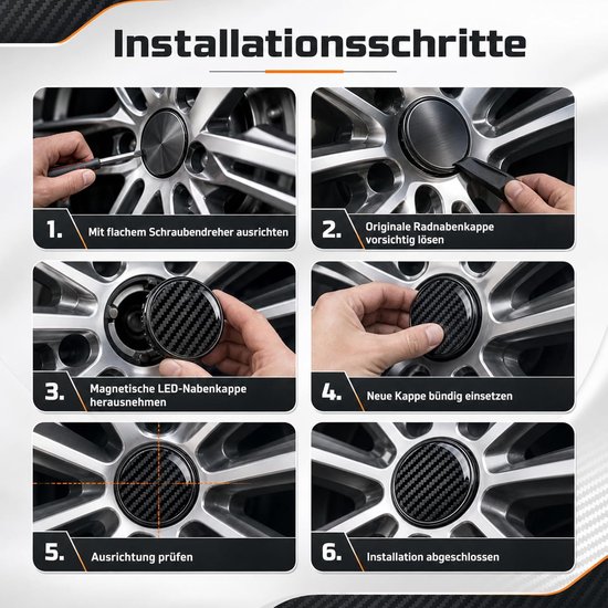 4 stuks 60 mm naafdoppen voor Fiat Ducato 2014-2025, wieldoppen met carbon-look, wielnaafdoppen, wielnaafafdekking, velgdoppen 60 mm van hoogwaardig ABS — afbeelding 5