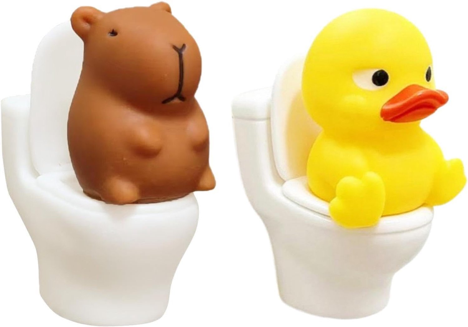 2 Mini Eend Beeldje, Grappige Badkamer Toilet Decor, Leuke Dieren