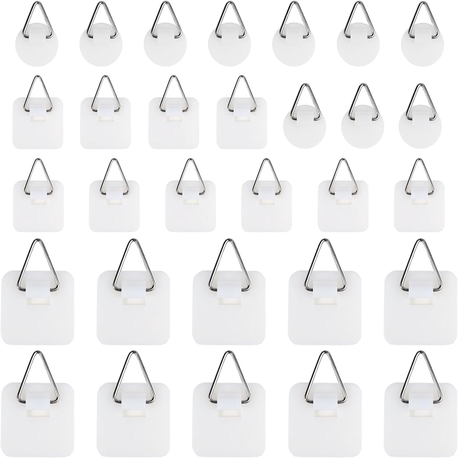 Adhesive hooks pack van 30 - Extra sterk - Drie maten - Ideaal voor foto's en lijsten - ShopVlot