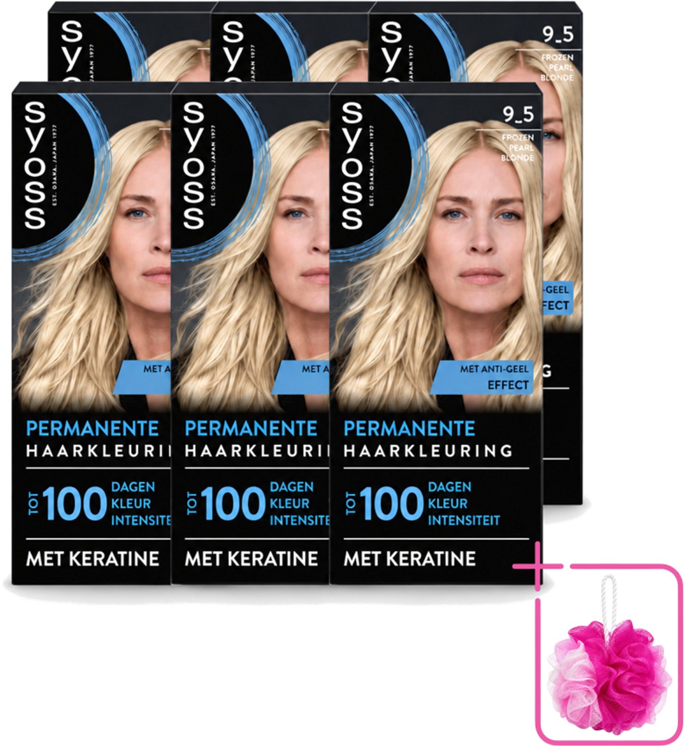 6 x SYOSS - Coloration 9-5 Frozen Pearl Blonde - Haarverf - Grijsdekking - Vermindert Haarbreuk - Bulkverpakking - Permanente haarkleuring - Douchemop - Haarkleur