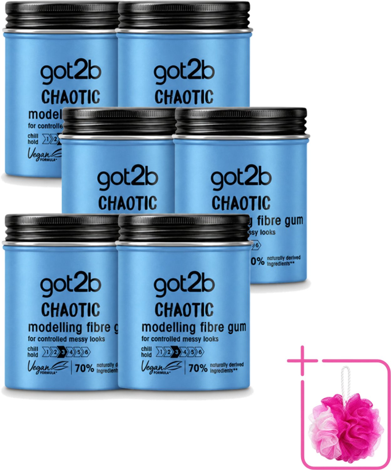 6 x Got2B - Wax - Warhoofd - 100 ml - Bulkverpakking - Haarstyling - Douchemop - Warrig haar