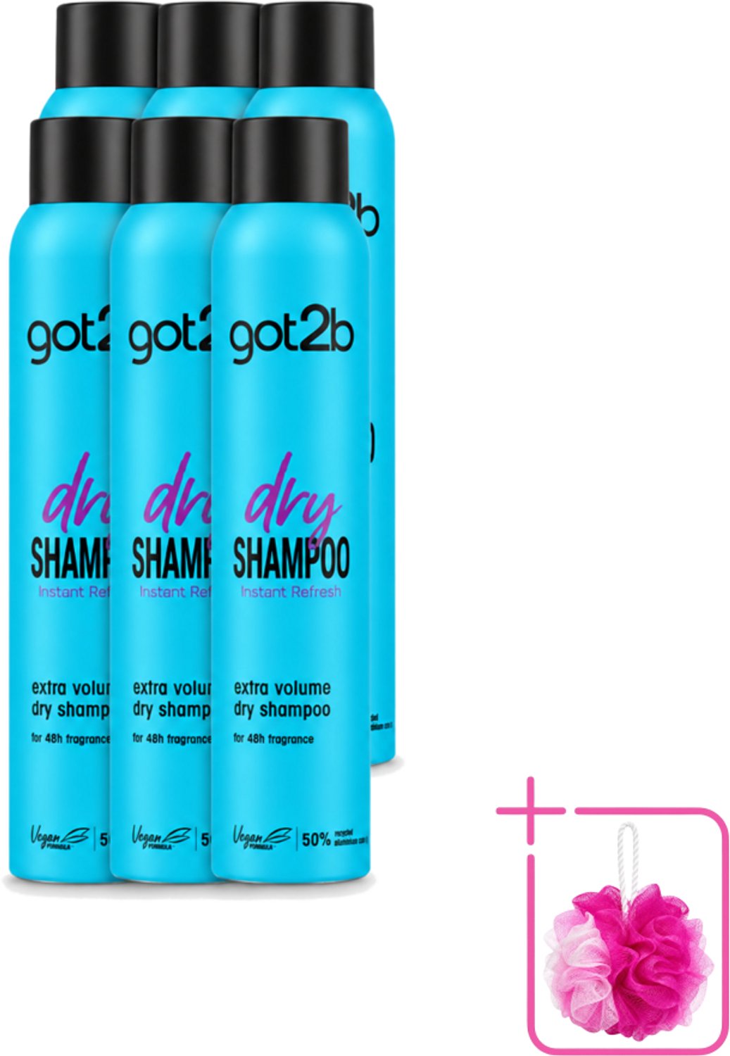 6 x Got2B - Droogshampoo - Fresh & Fabulous Volume - 200 ml - Bulkverpakking - Droogshampoo - Douchemop - Fris haar