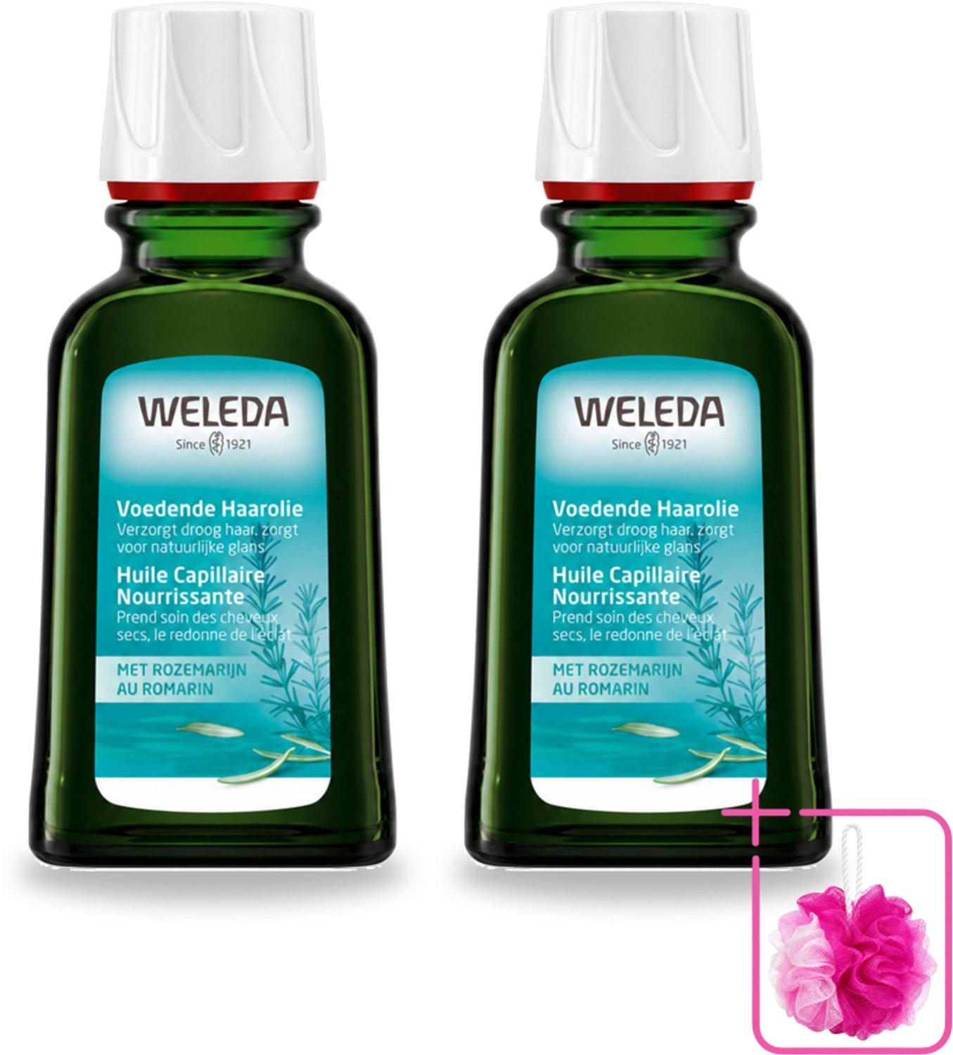 2 x WELEDA - Haarolie Voedend - Rozemarijn - 50 ml - Bulkverpakking - Haarolie - Douchemop - Rozemarijnolie