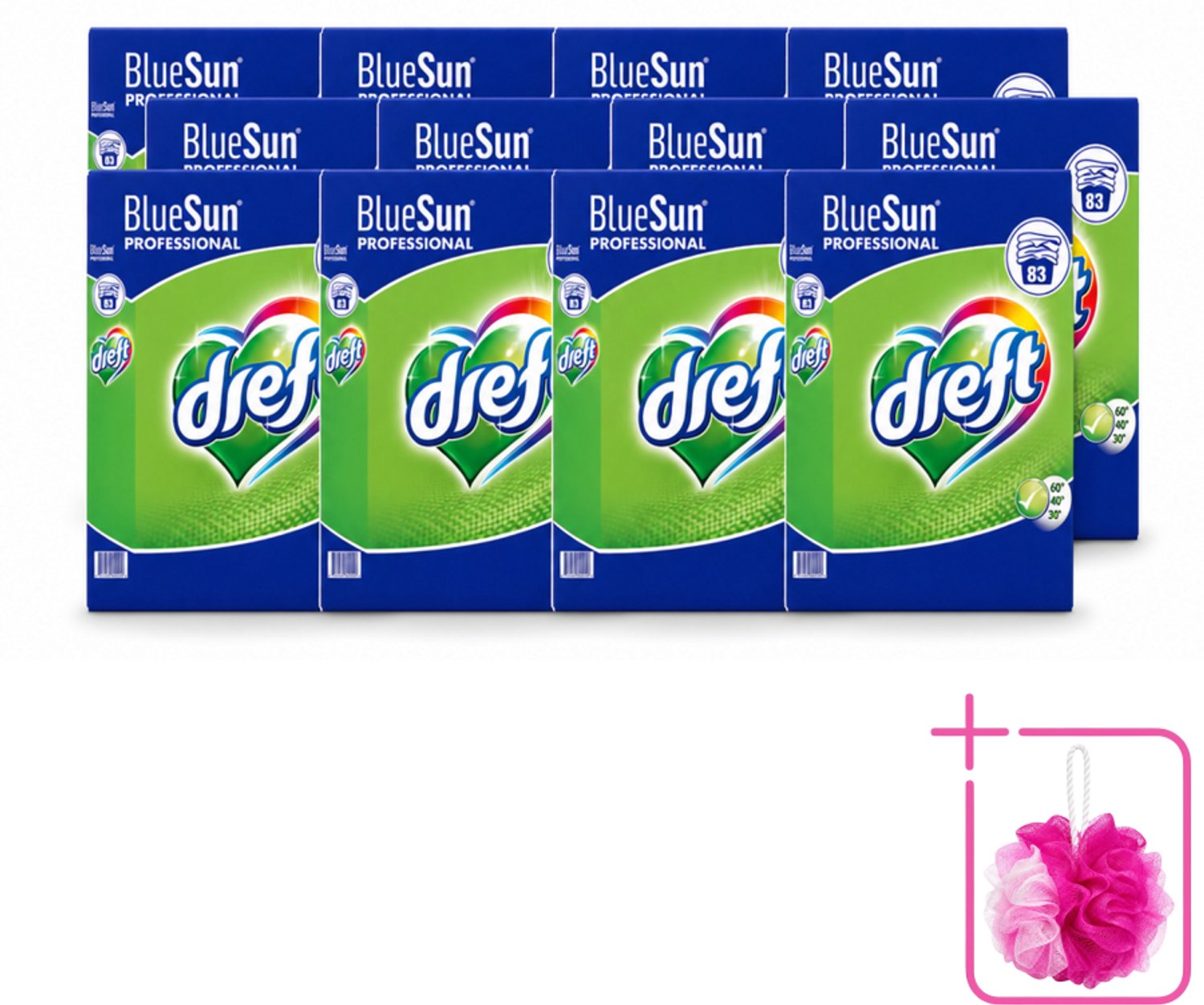 12 x Dreft - Wasmiddel Poeder - Professional - Efficiënte reiniging - 83 Wasbeurten - Bulkverpakking - Wasmiddel poeder - Douchemop - Vlekverwijdering