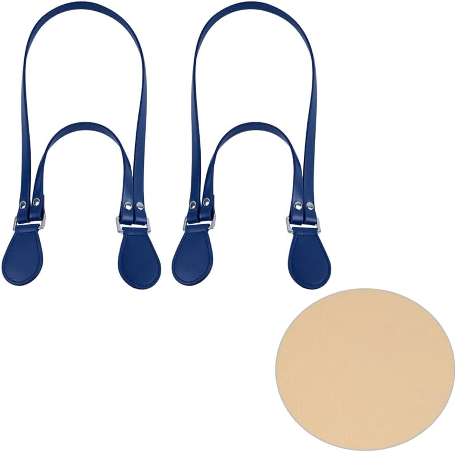 1 paar lange korte lederen handbediende enkele schouder uit één stuk riemen handgrepen O bag Accessoires Multifunctionele riem voor Obag (donkerblauw (glad)