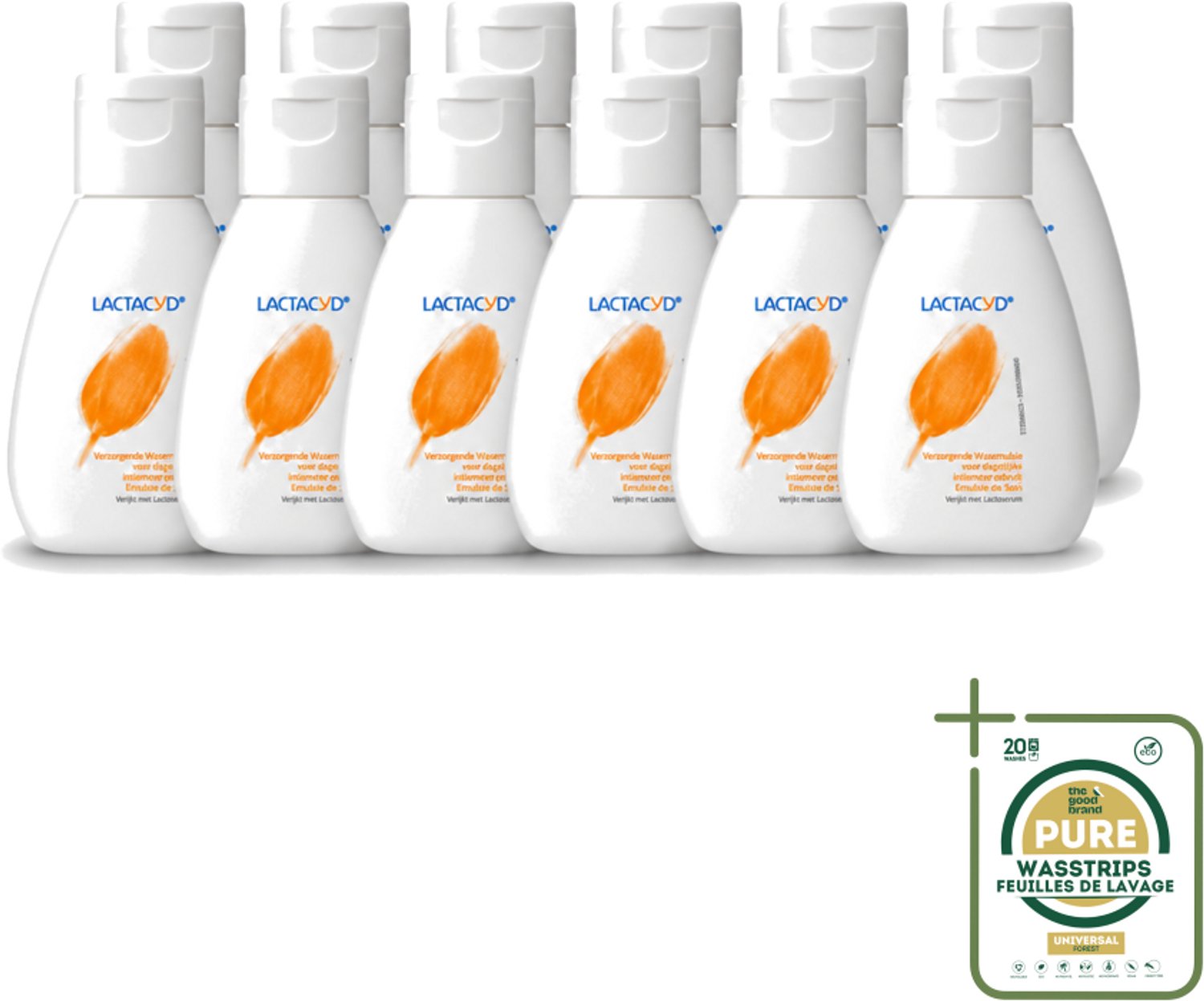 12 x Lactacyd – Verzorgend – Mild en pH-vriendelijk – 50 ml - Wasstrips - Intieme Verzorging - Wasemulsie - PH-vriendelijk - Melkzuur - Droogheid