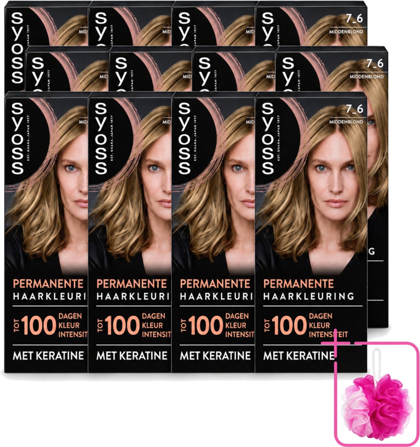 12 x SYOSS - Coloration 7-6 Middenblond - Haarverf - Grijsdekking - Vermindert Haarbreuk - Bulkverpakking - Permanente haarkleuring - Douchemop - Haarkleur