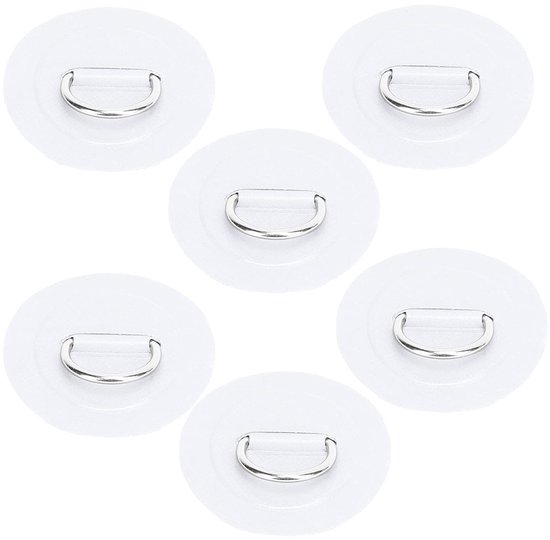 6 stuks opblaasbare boot DR-pads, PVC, duurzaam, marine, roestvrijstalen bevestigingsgesp (Wit) — afbeelding 5