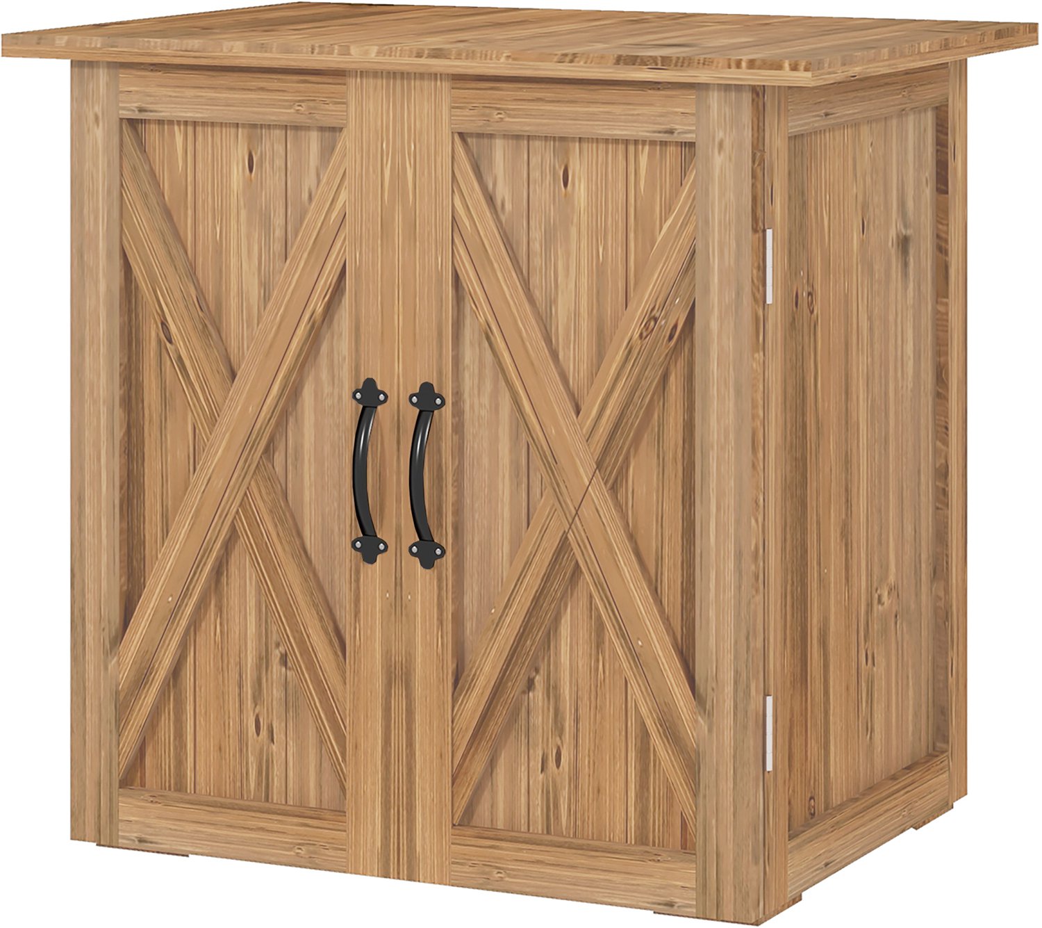 Houten Tuinschuur - Gereedschapopslag - Twee magneetdeuren - Weerbestendig - Afmeting 77x55x72 cm - Bruin