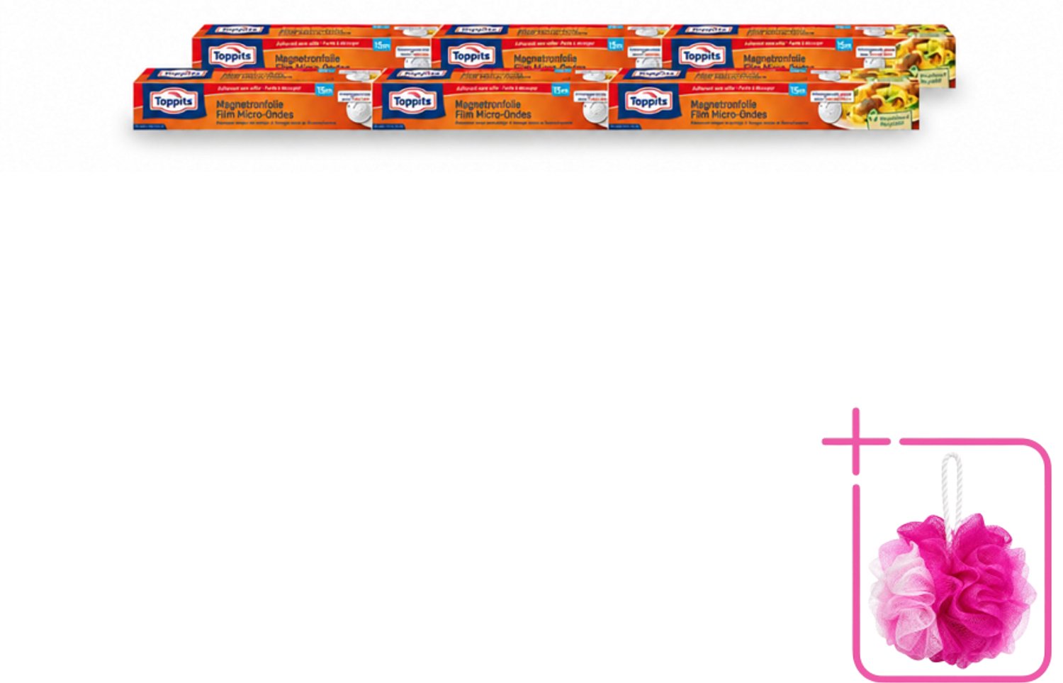 6 x Toppits – Magnetronfolie – 15 m - Bulkverpakking - Microgolffolie - Douchemop - Vochtregulerende gaatjes