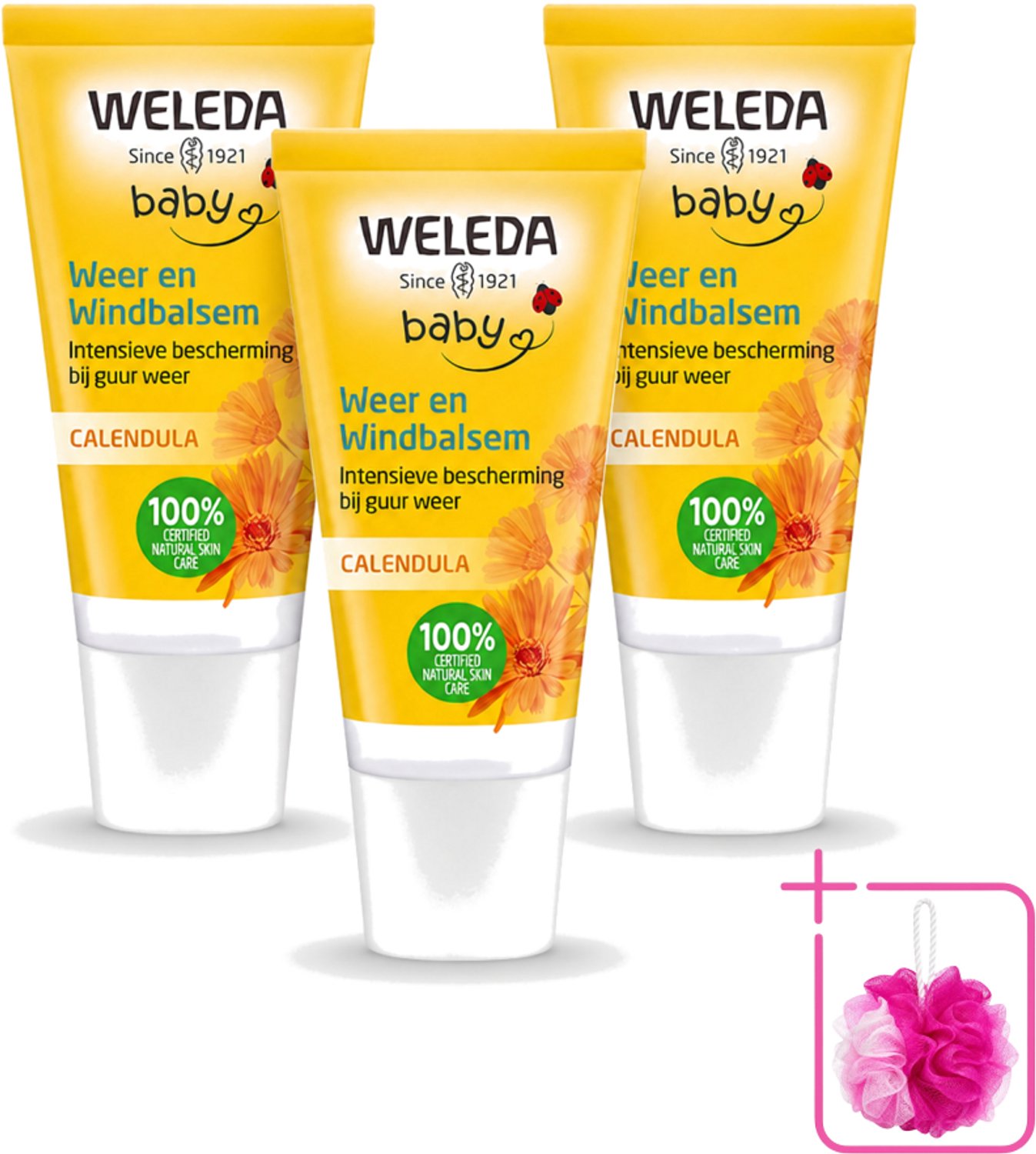 3 x WELEDA - Weer & Windbalsem - Baby & Kind Calendula - 30 ml - Bulkverpakking - Babyhuid beschermen - Winterbeschermende balsem