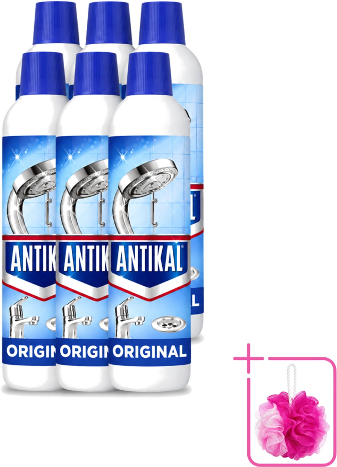 6 x Antikal Original Gel - Kalkreiniger - Extra Hechting - Diepwerkend - 750 ml - Bulkverpakking - Kalkreiniger - Douchemop - Kalkaanslag