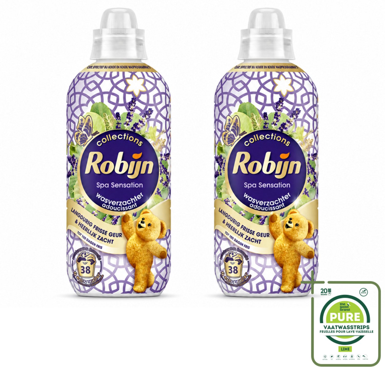 2 x Robijn – Wasverzachter – Intense Spa Sensation – 765 ml - Grootverpakking - Vaatwasstrips - Wasverzachter - Eucalyptus - Lavendel - Wasgeur - Kleding Verzorgen