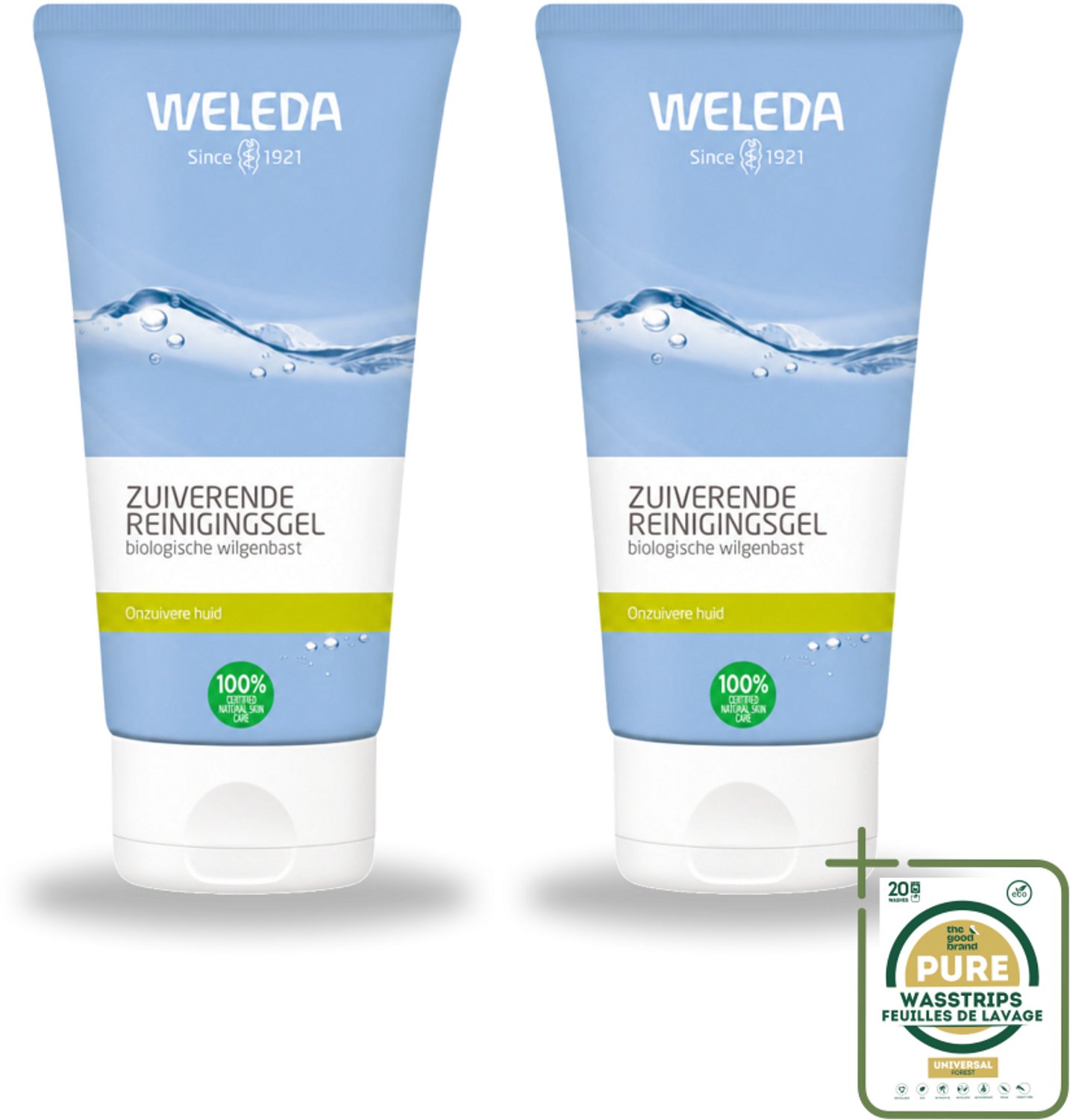 2 x WELEDA - Reinigingsgel Zuiverend - Voor onzuivere huid - 100 ml - Wasstrips - Reinigingsgel - Onzuivere Huid - Puistjes - Mee-eters - Natuurlijke Reiniging