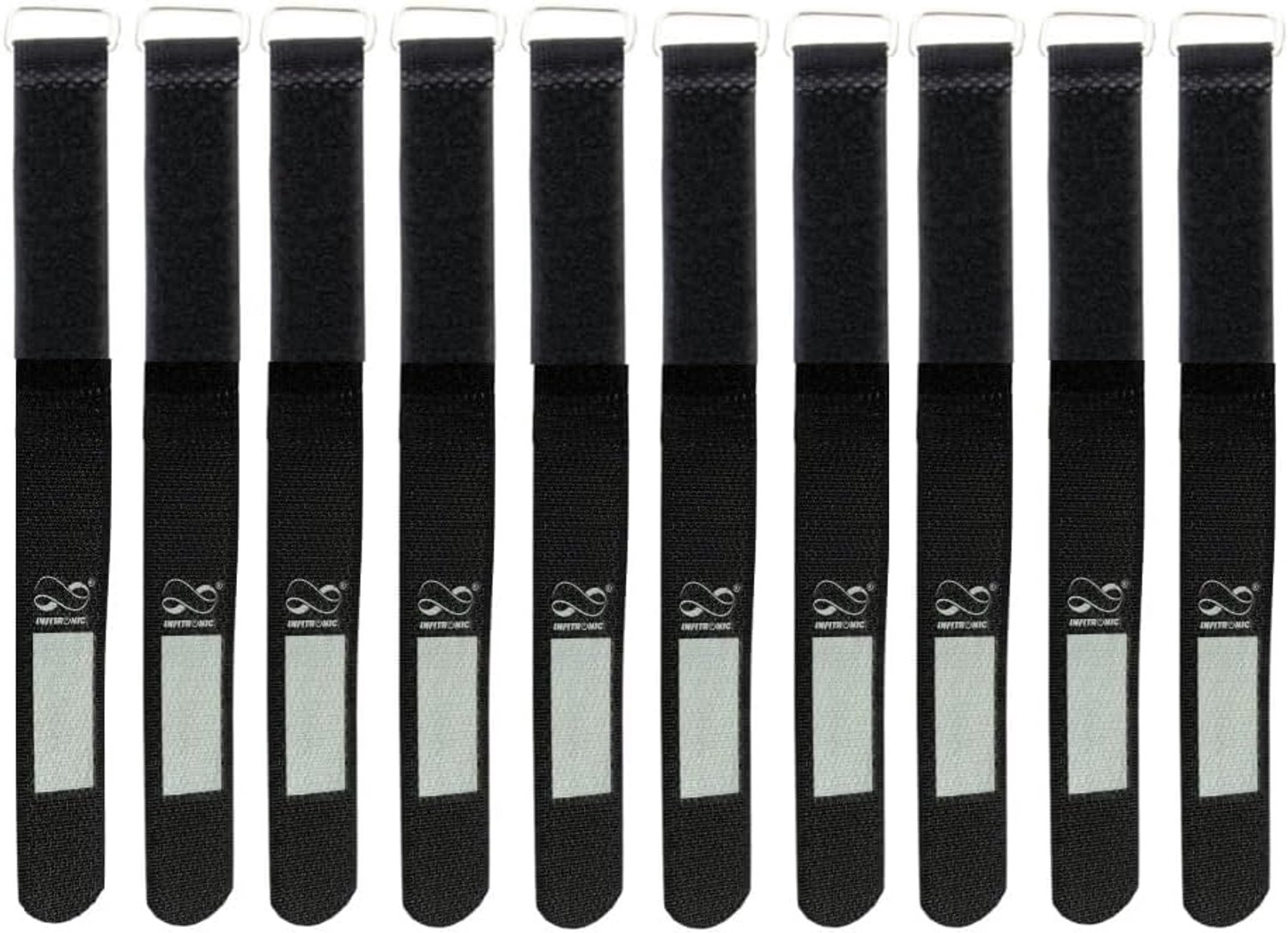 Infitronic PRO Cable Ties with Label Field and Metal Eyelet 20 x 300mm (Black)