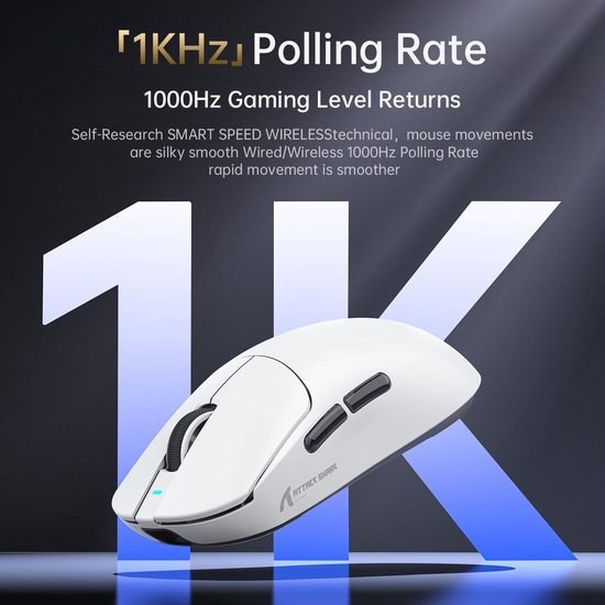 Draadloze Gaming Muis met PixArt PAW3395PRO Sensor, 40000DPI, Super Licht Ontwerp voor PC/Xbox/Mac — afbeelding 3