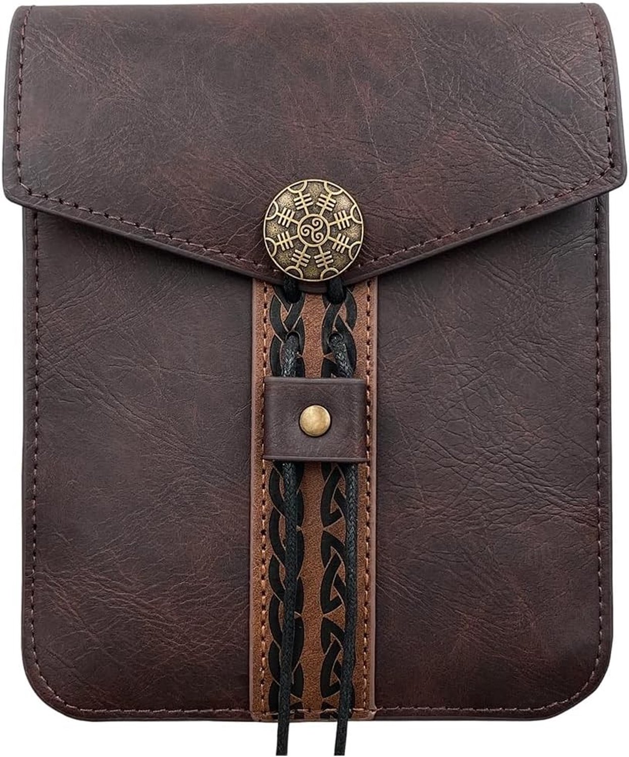 Retro Middeleeuwse Heuptas van Faux Leer voor LARP, SCA en Historische Kostuums - Bruin Accessoire voor Renaissance Evenementen