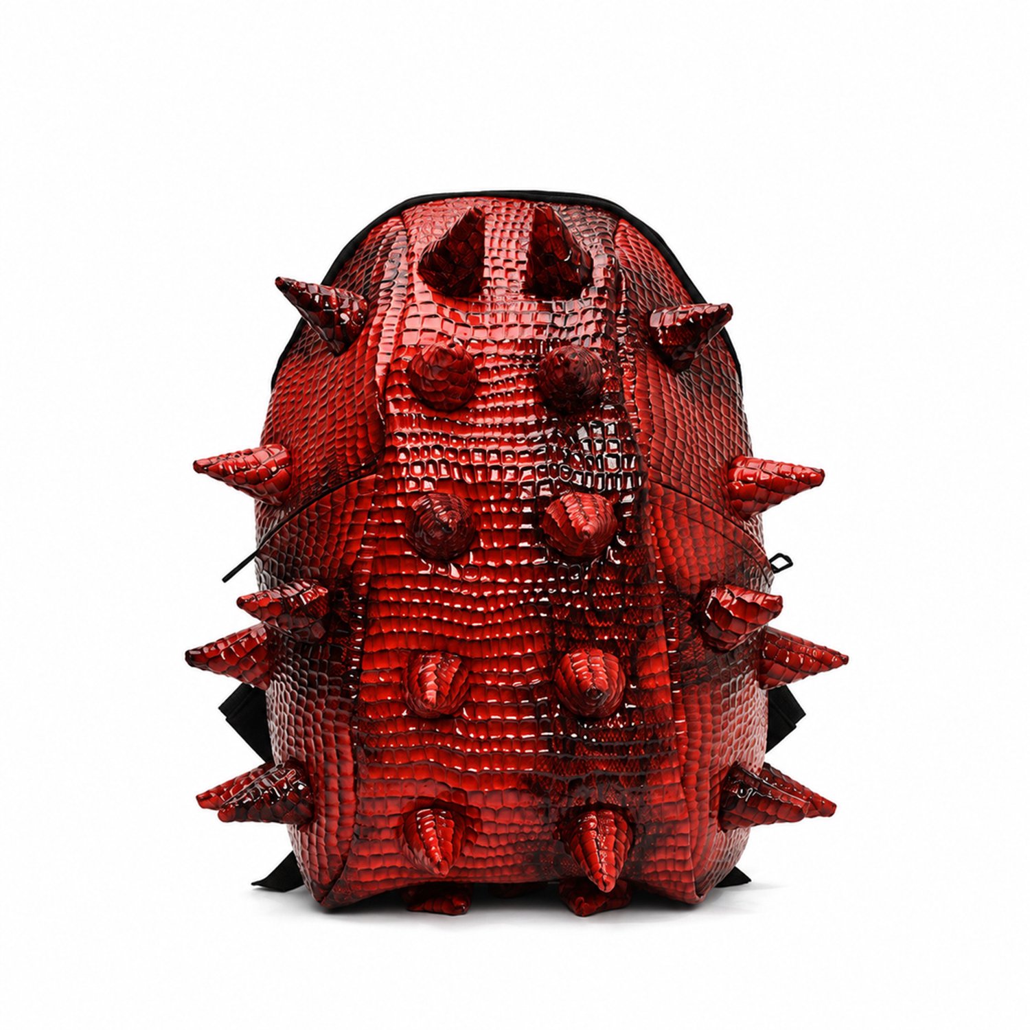 Rugzak - 30 × 16 × 45 cm - krokodillenprint en paneeldetails - voor school - rood