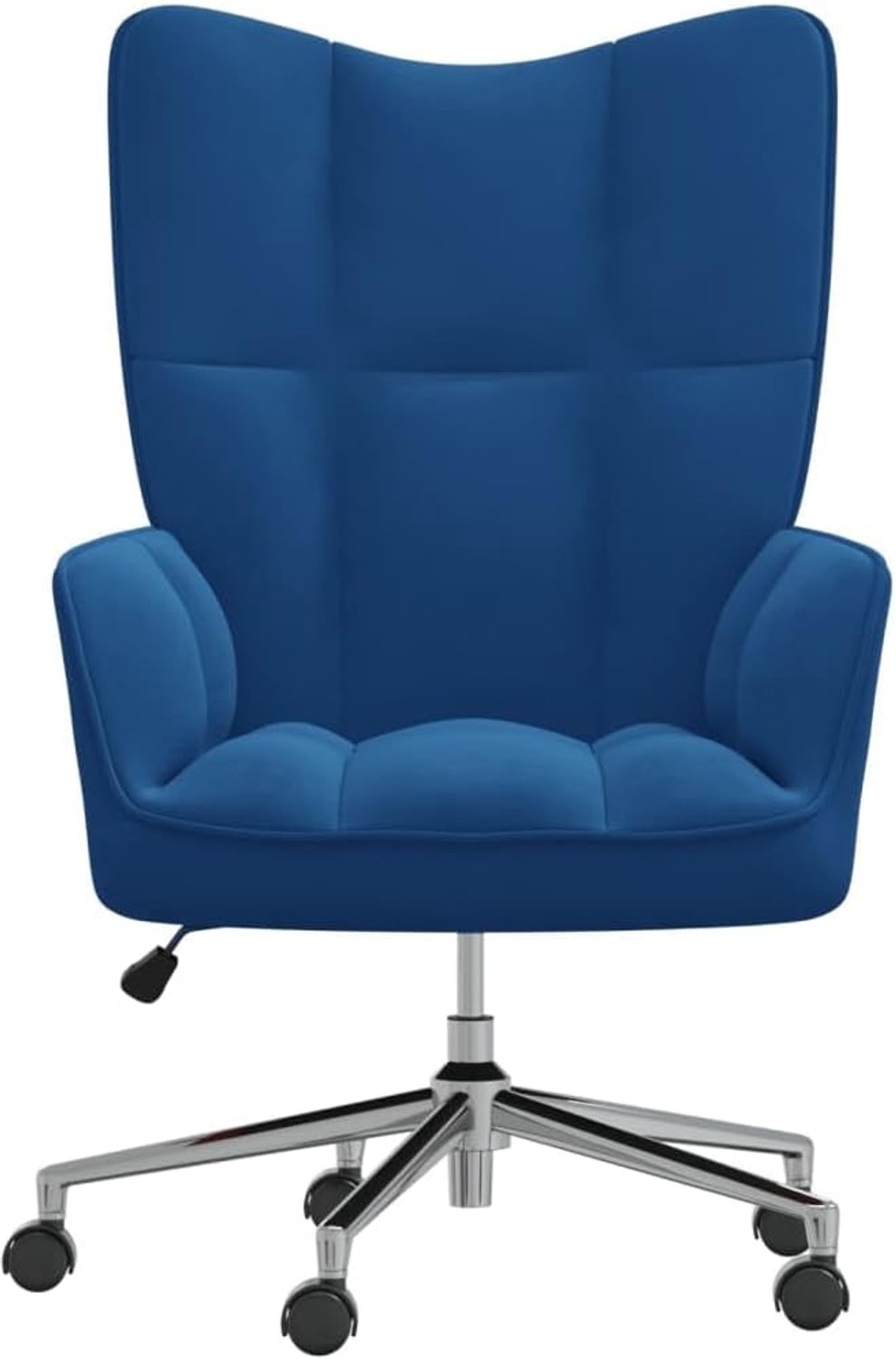 Leesstoel, vrijetijdsstoel, comfortabele relaxstoel, blauw fluweel voor woonkamer, slaapkamer, kantoor