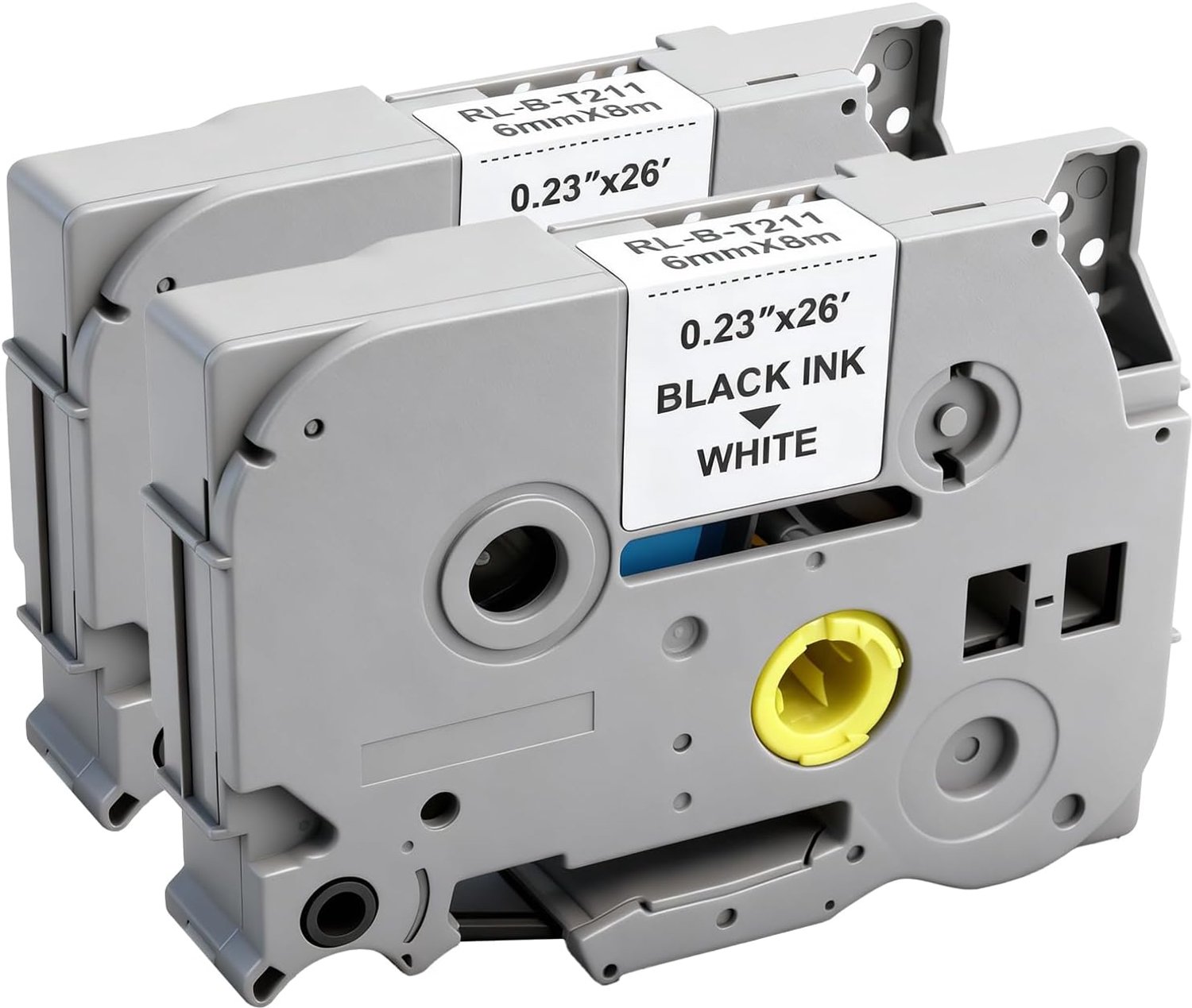 TZe-211, 6 mm x 8 m, zwart op wit, compatibel met Brother TZe-211, TZe211, TZ 211, voor Brother P-touch labeltape PT-H100LB H100R PT-H105 PT-D200 D200BW D200VP PT-D210 D210VP PT-E100 E100VP